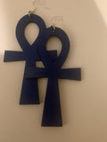 Ankh Earrings - Large ( Hand Painted)