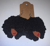 Afro Queen Earrings - Hand Painted