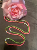 Pink & Green Adjustable Waist Beads