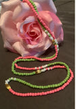 Pink & Green Adjustable Waist Beads