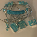 CC Blue & Silver Bangle Set