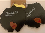 Afro Queen Earrings - Hand Painted