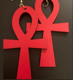 Ankh Earrings - Large ( Hand Painted)